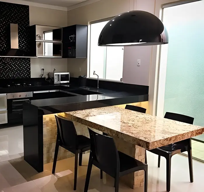Bancada de cozinha em mármore ou granito, inspiração 18