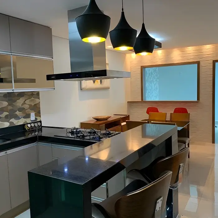 Bancada de cozinha em mármore ou granito, inspiração 19