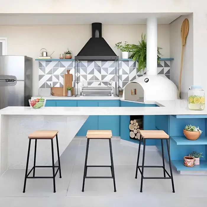 Bancada de cozinha em mármore ou granito, inspiração 20