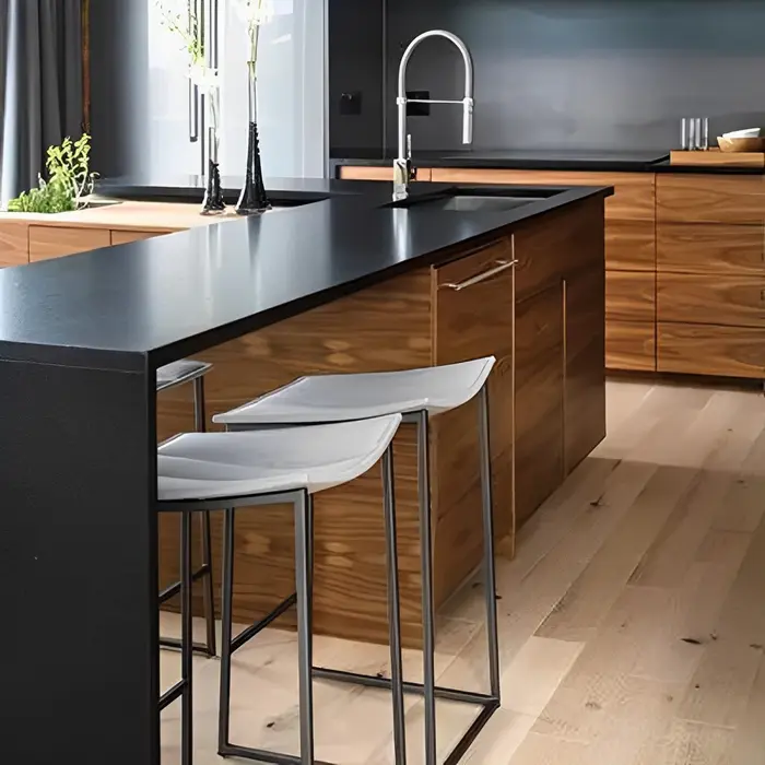 Bancada de cozinha em mármore ou granito, inspiração 24