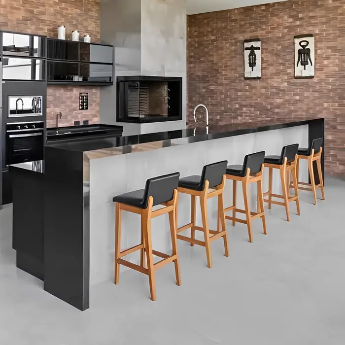 Bancada de cozinha em mármore ou granito, inspiração 28