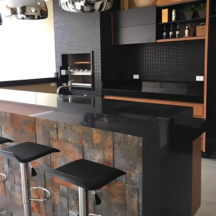 Bancada de cozinha em mármore ou granito, inspiração 35