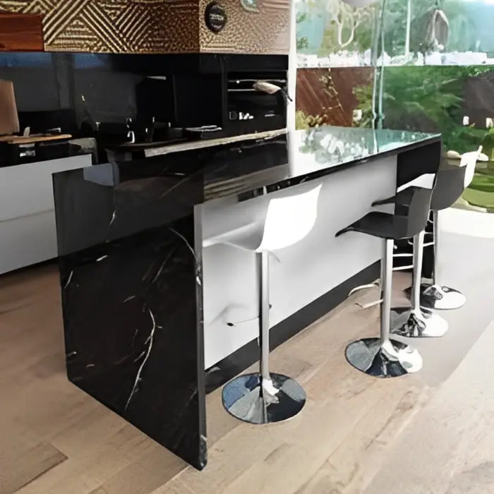 Bancada de cozinha em mármore ou granito, inspiração 36