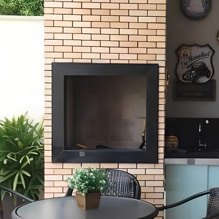 Churrasqueira revestida em mármore ou granito, inspiração 10