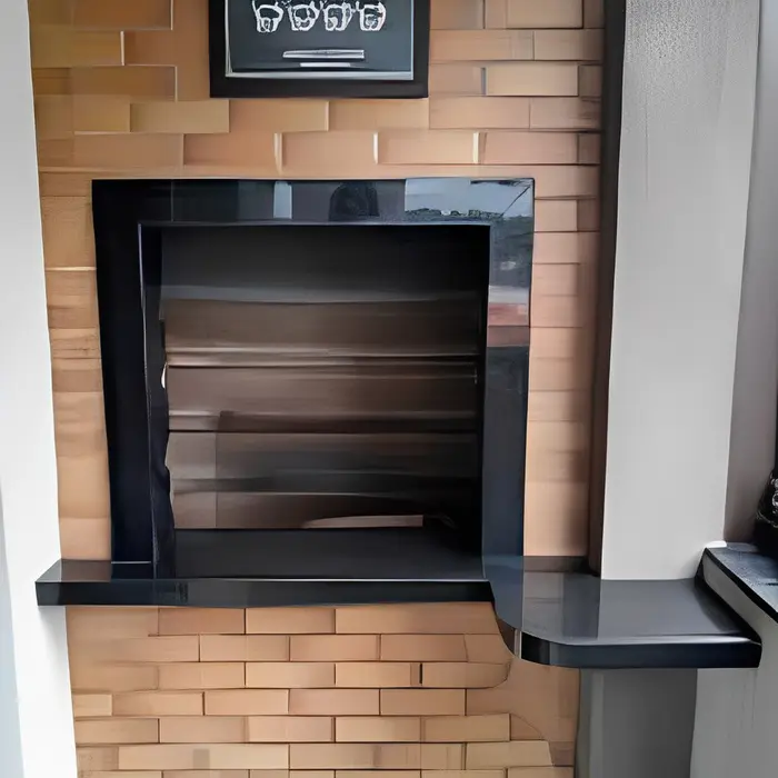 Churrasqueira revestida em mármore ou granito, inspiração 28