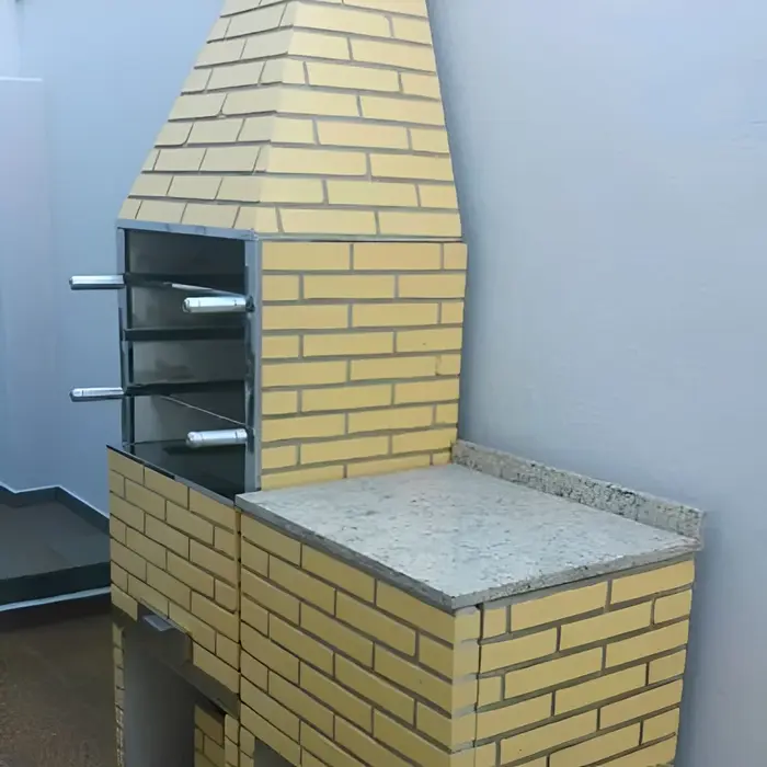 Churrasqueira revestida em mármore ou granito, inspiração 33
