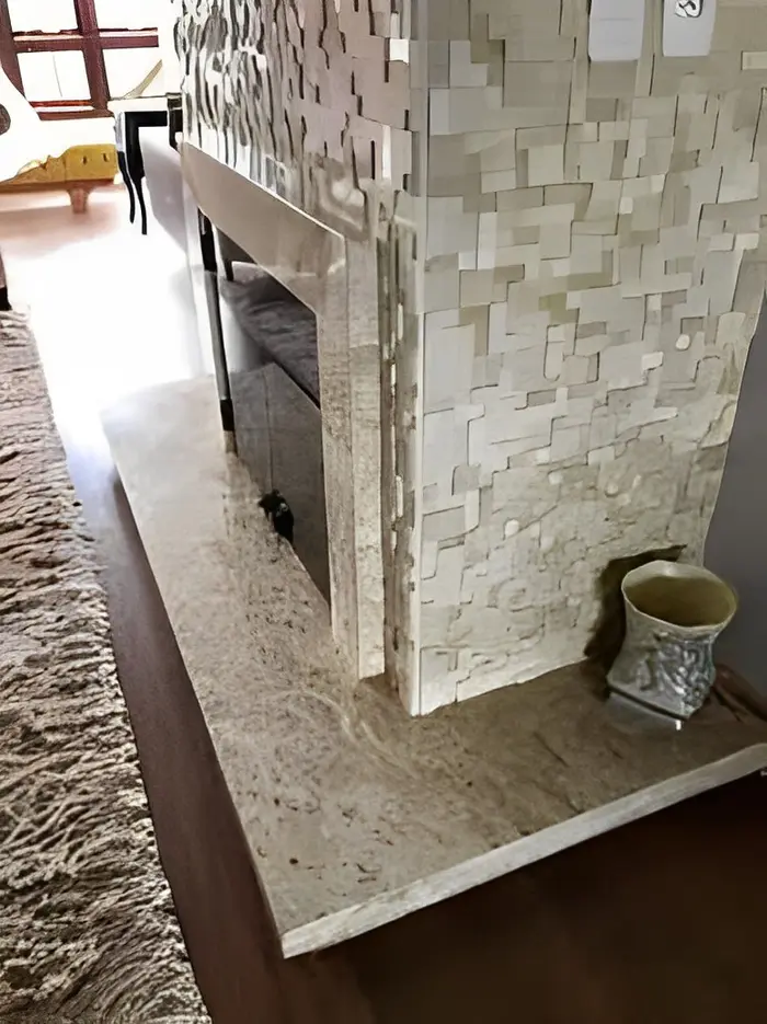 Lareira revestida em mármore ou granito, inspiração 16