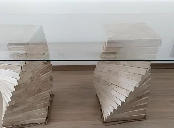 Mesa com tampo em mármore ou granito, inspiração 11