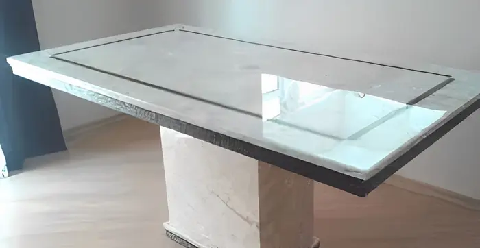 Mesa com tampo em mármore ou granito, inspiração 17