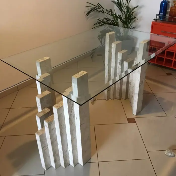 Mesa com tampo em mármore ou granito, inspiração 26