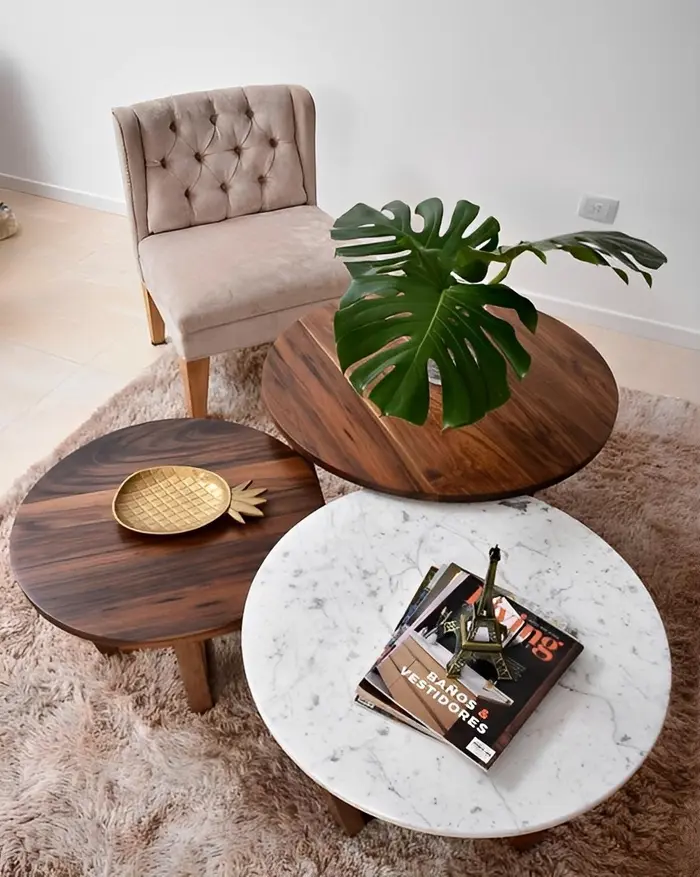 Mesa com tampo em mármore ou granito, inspiração 31