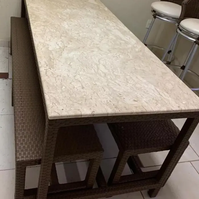 Mesa com tampo em mármore ou granito, inspiração 34