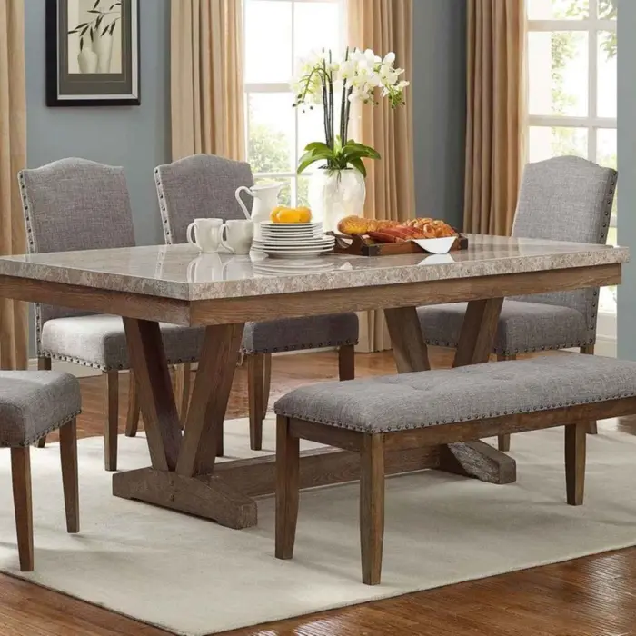 Mesa com tampo em mármore ou granito, inspiração 36