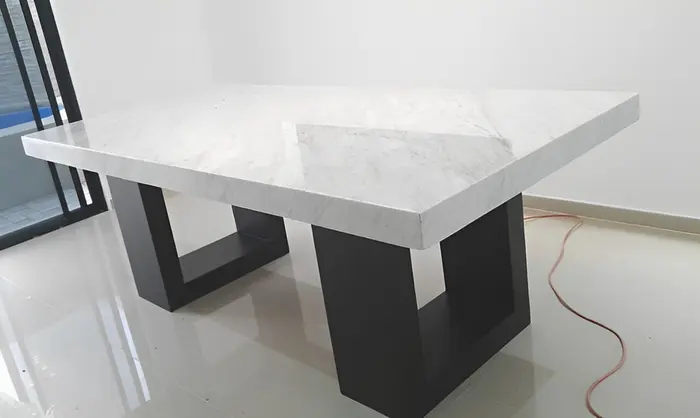 Mesa com tampo em mármore ou granito, inspiração 38