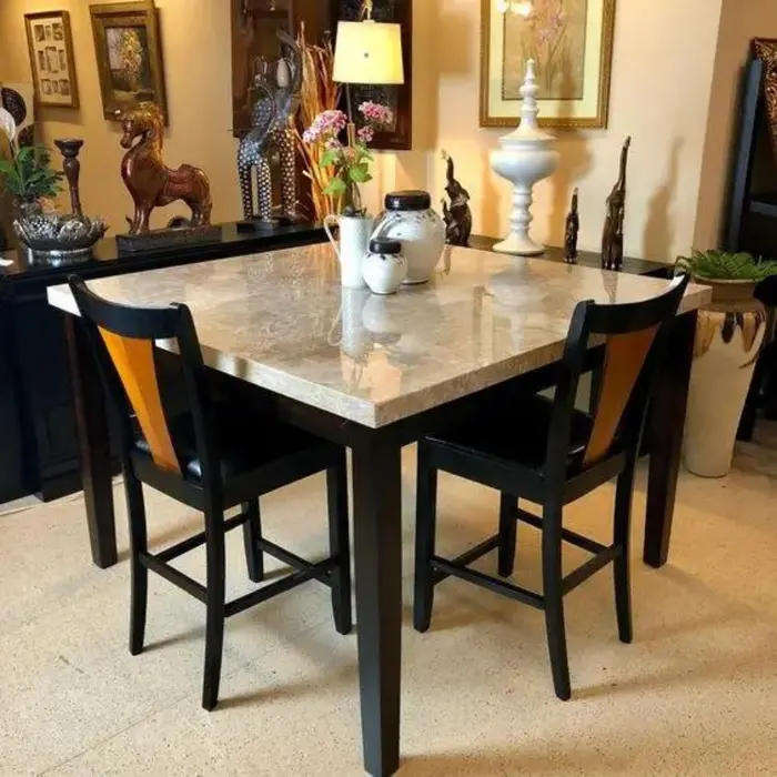 Mesa com tampo em mármore ou granito, inspiração 39
