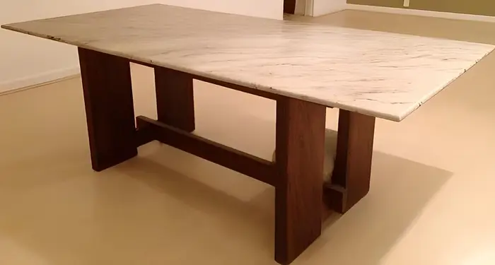 Mesa com tampo em mármore ou granito, inspiração 4