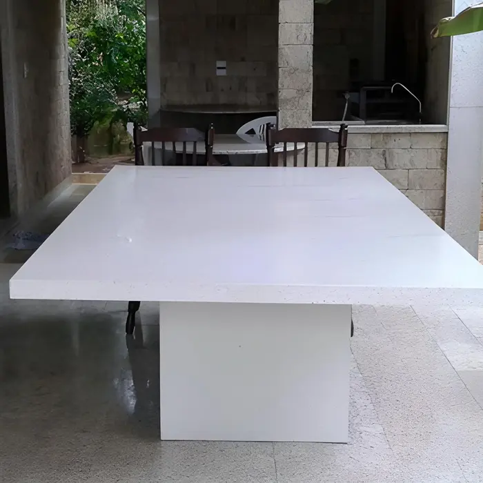 Mesa com tampo em mármore ou granito, inspiração 43