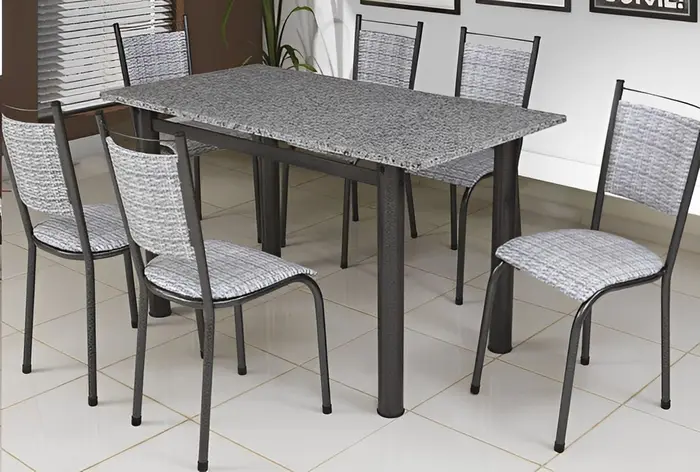 Mesa com tampo em mármore ou granito, inspiração 48
