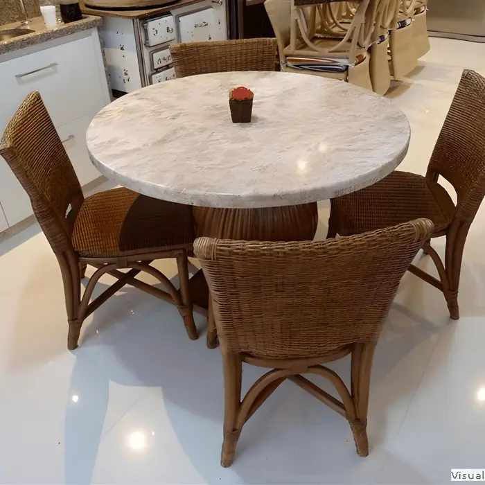 Mesa com tampo em mármore ou granito, inspiração 5