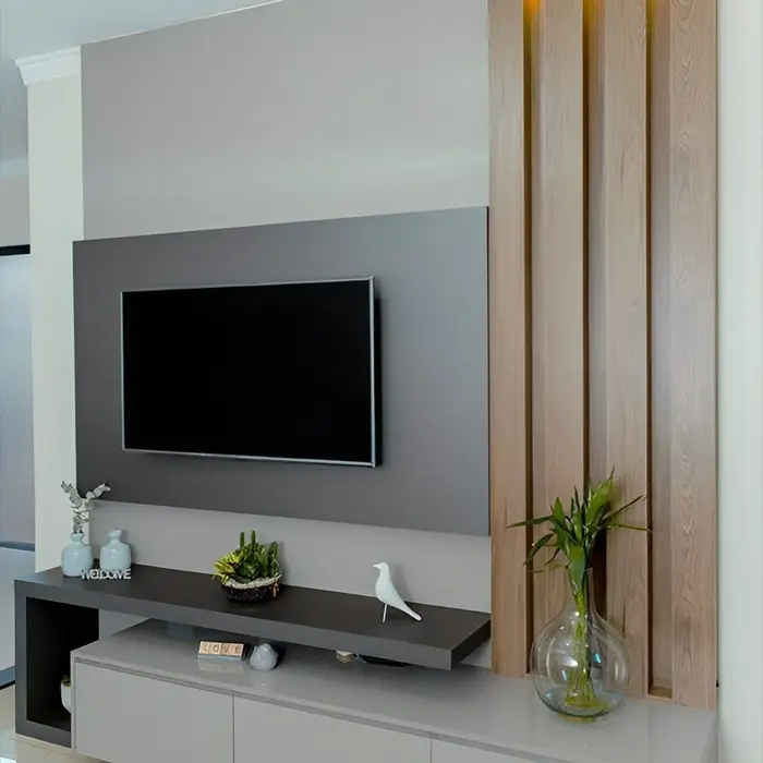 Painel de TV revestido em mármore ou granito, inspiração 13