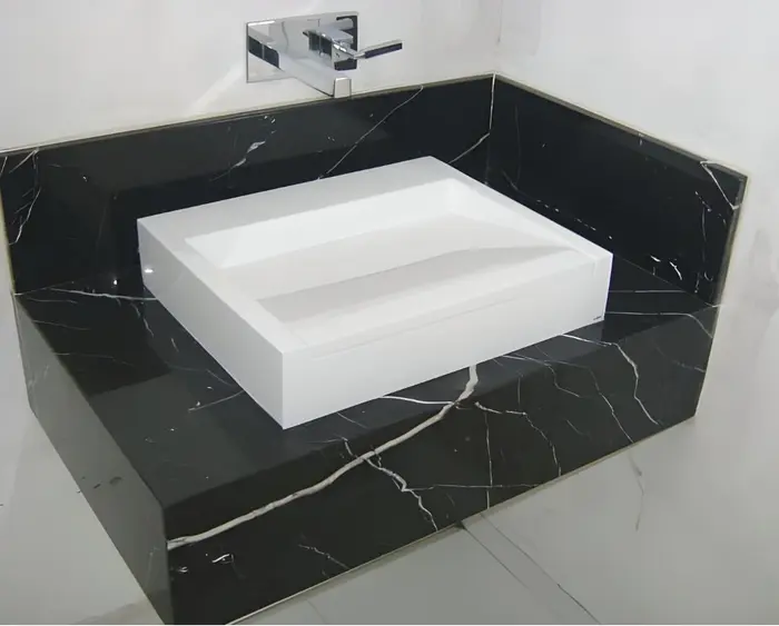 Pia de banheiro em mármore ou granito, inspiração 18