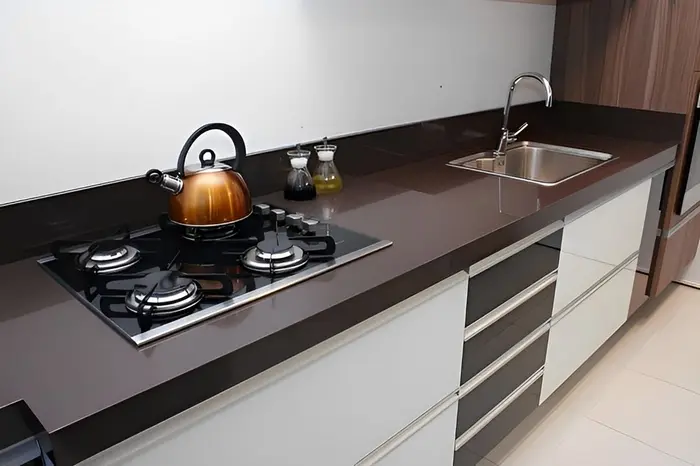 Pia de cozinha em mármore ou granito, inspiração 11