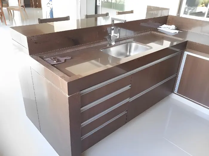 Pia de cozinha em mármore ou granito, inspiração 19