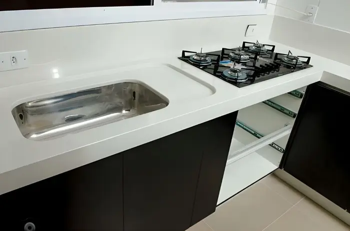 Pia de cozinha em mármore ou granito, inspiração 29