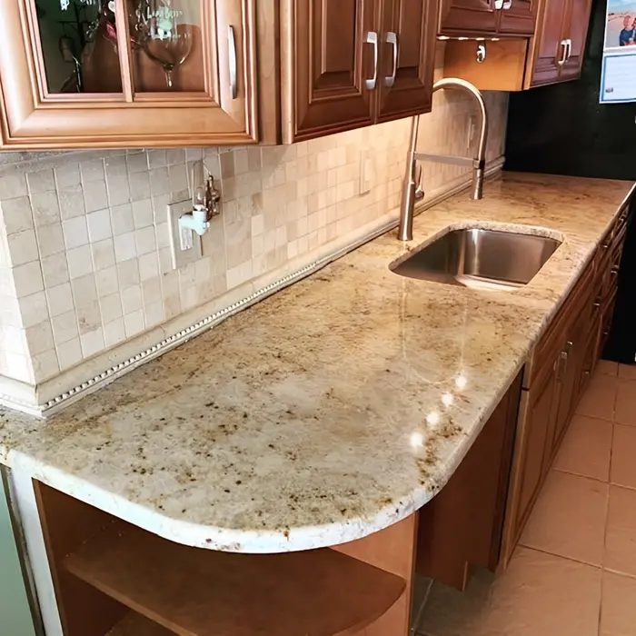 Pia de cozinha em mármore ou granito, inspiração 42