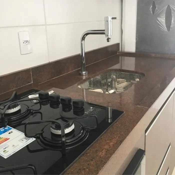 Pia de cozinha em mármore ou granito, inspiração 6
