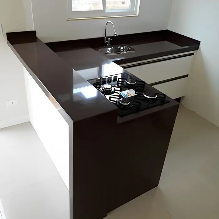 Pia de cozinha em mármore ou granito, inspiração 64