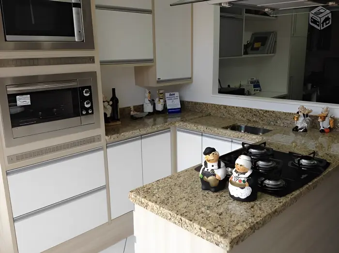 Pia de cozinha em mármore ou granito, inspiração 65